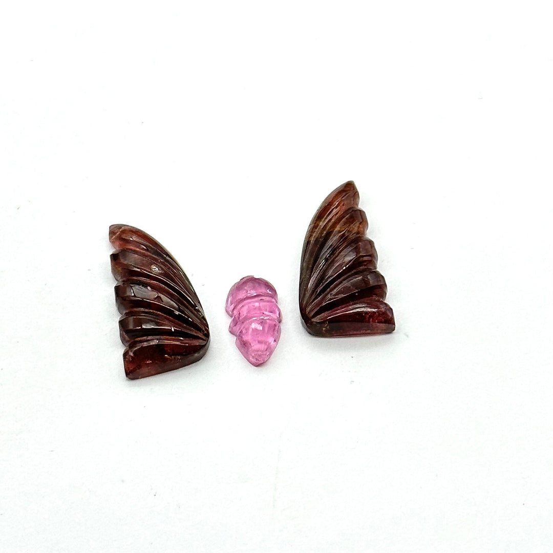 Natural Tourmaline Butterfly Shape Carving Beads, Hand Carved Tourmaline Butterfly Loose Carving, Rare Find Tourmaline Butterfly 25x17 MM