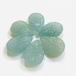 Load image into Gallery viewer, 1,2,3,4,5,6 pcs 100% Natural Aquamarine Pear Shape Carved Gemstone, Pear Shape Carving, Carved Gemstone For Jewellery 17.7X12.4 mm