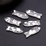 Load image into Gallery viewer, Natural Crystal Quartz Doublet Fish Carving Beads, Silver Shine Crystal Doublet Fish Gemstone, 30 MM