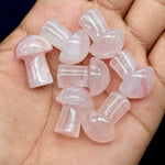 Load image into Gallery viewer, 1 pc Mushroom Shape Gemstones, Natural Rose Quartz Mushroom Shape Stone, 22 MM Mushroom Carving Stones, Mushroom Crystal, Healing Crystals