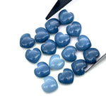 Load image into Gallery viewer, Blue Opal Heart Briolette Beads: Hand Carved Smooth Gemstone, 12mm