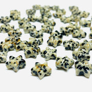 Natural Dalmation Jasper Hand Carved Star Briolettes, Carved Star Shape Gemstone for Jewlery, Floral Star Charms, Loose Star Gemstone, 10 MM