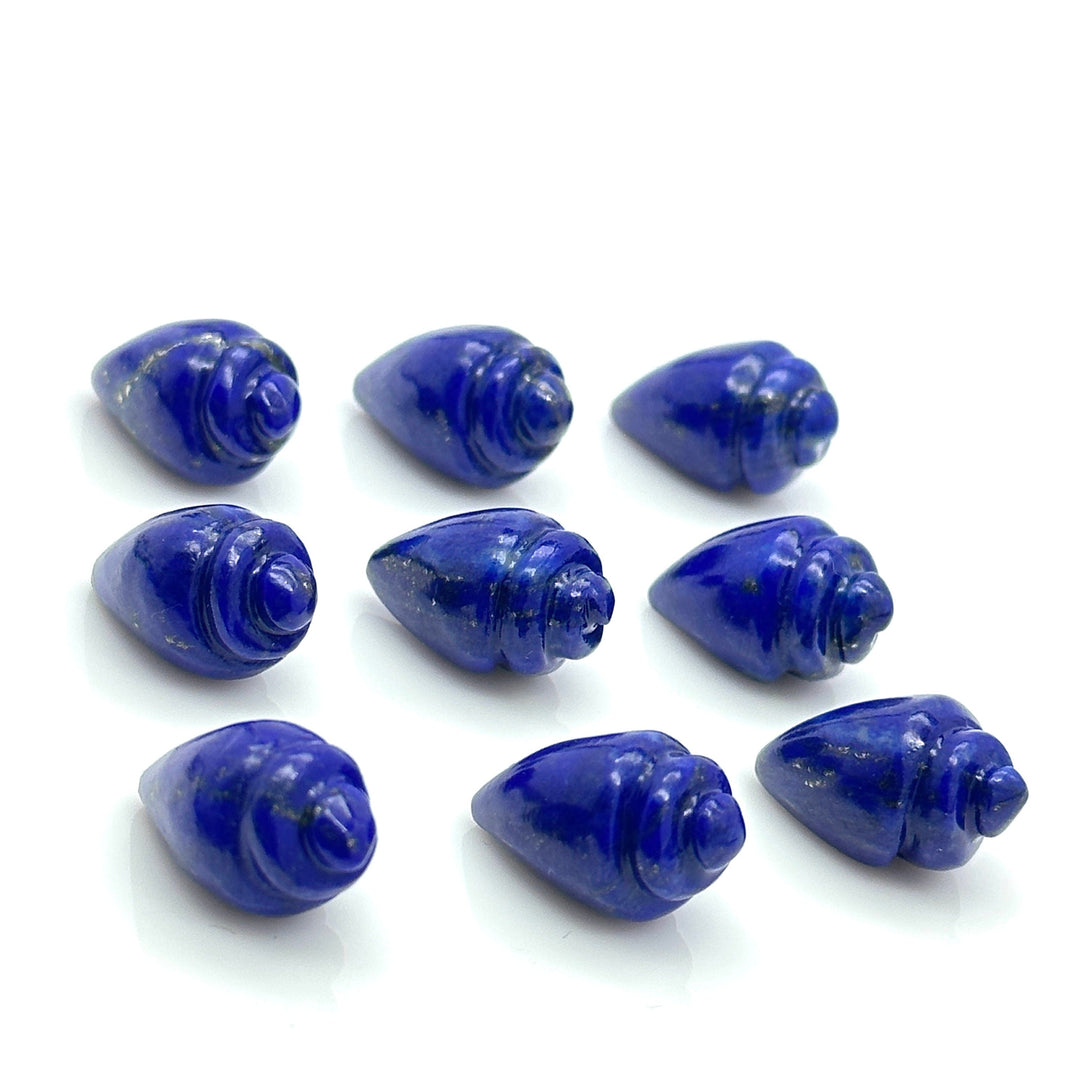 Genuine Lapis Lazuli Conch Shell Shape Beads, Smooth Lapis Snail Shell Gemstone Beads, Beach & Snail Shell Carved Gemstone Beads 18X10 mm