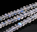 Load image into Gallery viewer, High Quality Rainbow Moonstone Faceted Rondelle Beads for Jewelry Making, Flashy Gemstone Beads 5-7 mm, 6 Inch Strand
