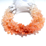 Load image into Gallery viewer, Peach Moonstone Pear Shape Beads, Orange Moonstone Smooth Pear Side Drill Beads, Fancy Pear for Jewelry Making, 7 Inch, 8-9 MM