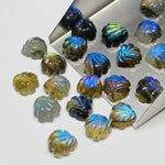 Load image into Gallery viewer, 2,3,4,5 Pcs Natural Labradorite Hand Carved Fancy Shape, Carved Fancy Shape Gemstone For Jewellery, Fancy Shape Gemstone, 10 mm