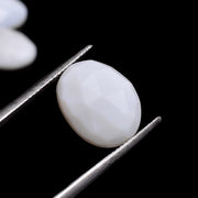 2,10,20,25,50pcs A-one Quality White opal freeform Rosecut, faceted rosecut, gemstone for jewelry, jewelry making rosecut 13X10 15X11 mm