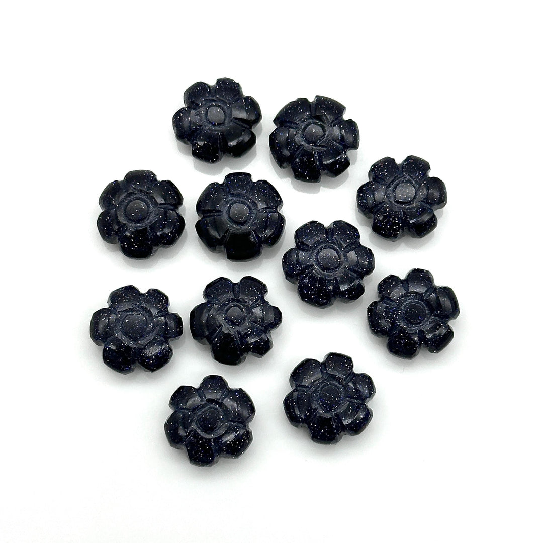 AAA Black Sunstone Flower Shape Beads, Sunstone Flower Shape Carving, Jewelry Making Loose Gemstone Charms, 12 MM, Carved Crystals