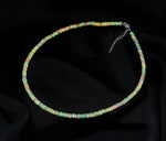 Load image into Gallery viewer, Yellow Ethiopian Opal Necklace, Natural Ethiopian Rondelle Beads Necklace, Faceted Beads Jewelry, 4 MM Beads, Gifts for Women, Gift for Her
