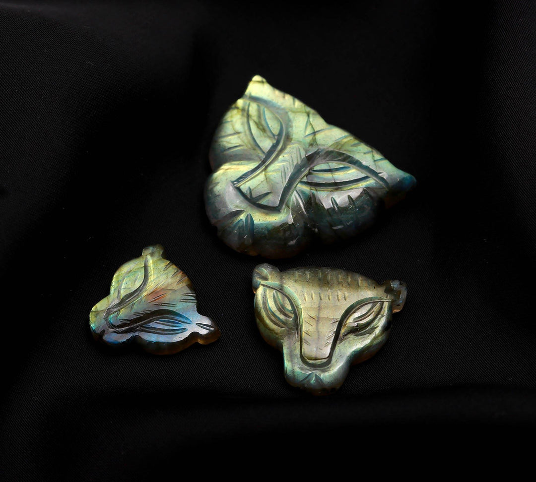 Flashy Labradorite Lion Face Carved Gemstone, Labradorite Crystal for Gifts, Reiki Healing