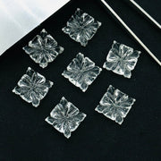 1,2,3,4,5,pcs Natural Crystal Quartz Fancy Shape Hand Carved Gemstone, Square Carving, Crystal Quartz fancy Carved Gemstone for Jewlery 15mm