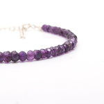 Load image into Gallery viewer, Natural Amethyst Beaded Bracelet, Purple Amethyst Beads Bracelet, February Birthstone Gift For Her, 4 MM, 925 Silver Bracelet For Her