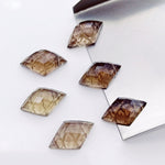 Load image into Gallery viewer, 2,3,4,5,6 Pcs Natural smokey quartz fancy Shape Carving, Hand Carved Gemstone, backside intersection Gemstone, Carved Gemstone, 16X10 mm