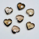 Load image into Gallery viewer, Smoky Quartz Heart Beads: Hand Carved Faceted Briolette, 8mm Gemstone