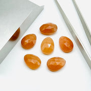 Peach Moonstone Rosecut Gemstone: Freeform Faceted Jewelry Making (10X14 mm)