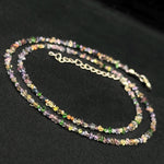 Load image into Gallery viewer, Herkimer Diamond Necklace: Raw Gemstone Beads, Sterling Silver (16 inches)