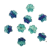 Superb Multi Fluorite Flower Shape Gemstone, AAA Natural Fluorite Flower Carving, Hand Carved Mini Flower Charm for Jewelry, 12 MM