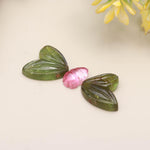 Load image into Gallery viewer, Carved Tourmaline Butterfly Stone: Green &amp; Pink Healing Crystal (15-10 MM, 3 Stones)