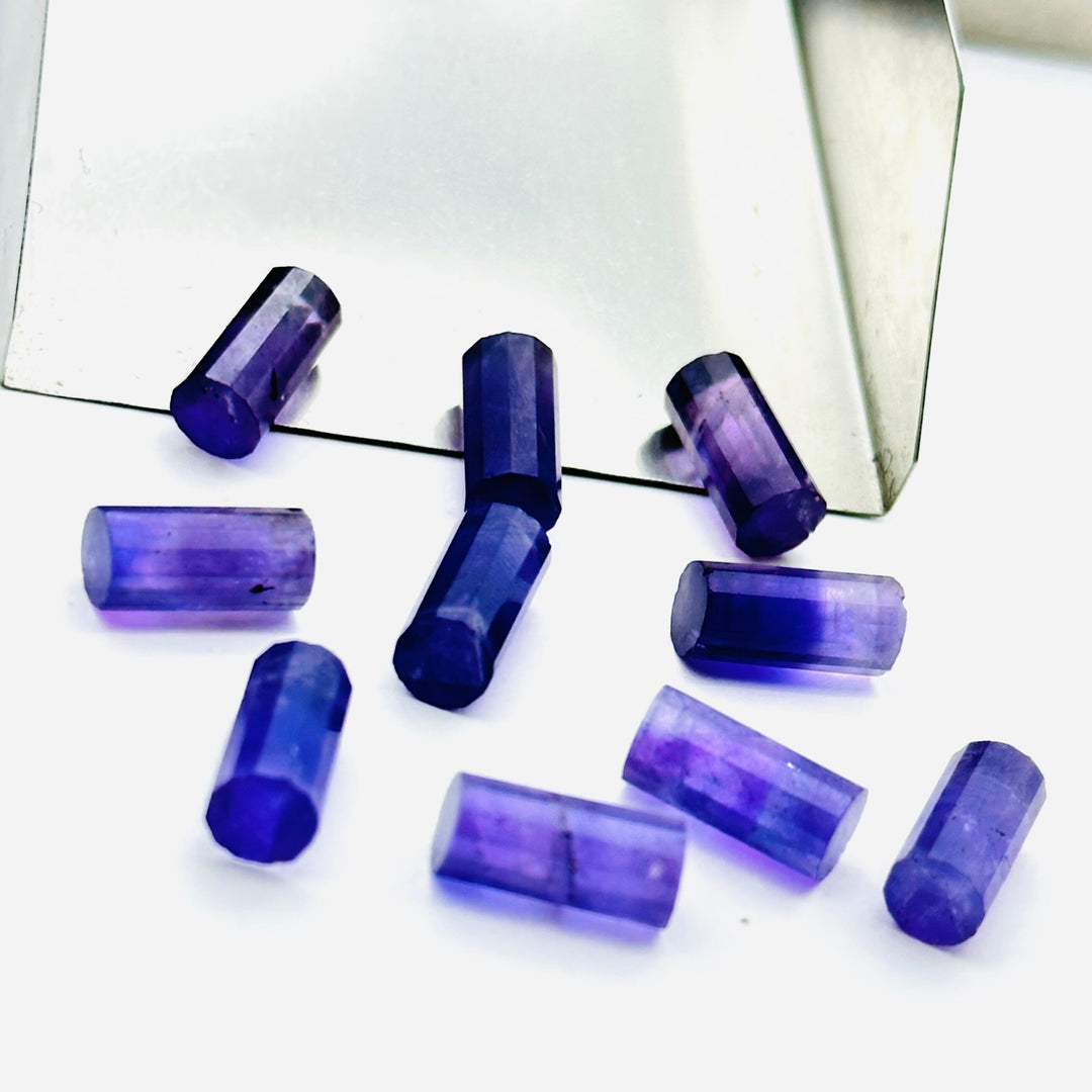 2,3,4,5 pcs 100% Natural amethyst Faceted Pipe Shape Loose Gemstone, Loose Gemstone, Gemstone for Jewlery 10X6 mm