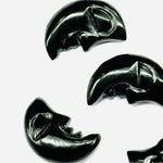 Load image into Gallery viewer, AAA Natural Black Onyx Moon Face, Black Onyx Half Moon Carvings, 18X13 MM, Jewelry Making Carving Gemstone, Carved Face Crystal, Face Charm