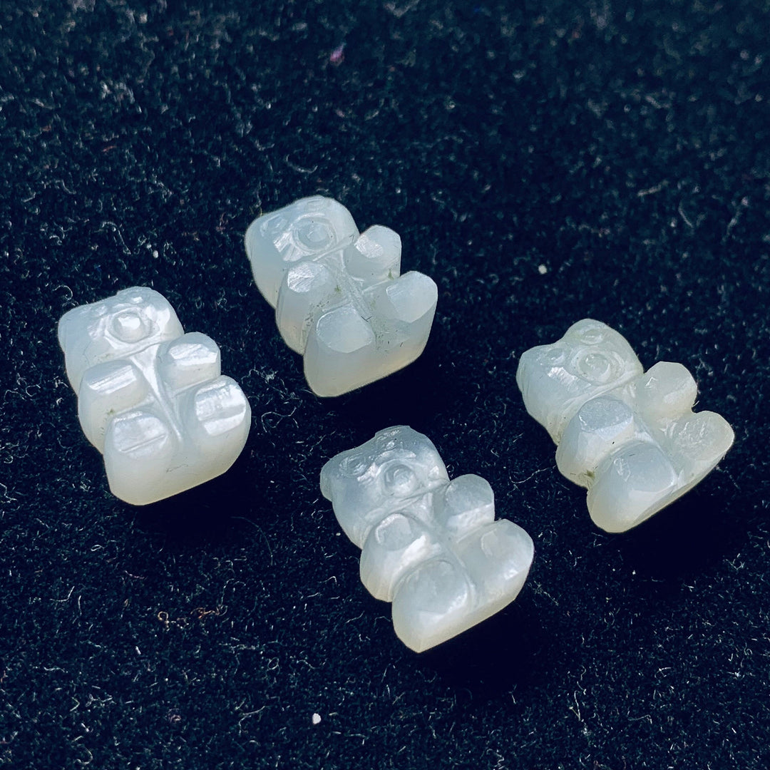 2,3,4,5 Pcs Natural Grey Moonstone Hand Carved Teddy Shape, Teddy Shape Gemstone For Jewellery, Teddy Shape Gemstone, 12X8 mm