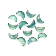 Pretty Green Fluorite Moon Shape Beads, AAA Fluorite Faceted Moon Shape Briolettes, Hand Carved Moon Gemstone Beads, Moon Charms 12 MM