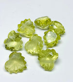 Load image into Gallery viewer, 2,3,4,5 Pcs Natural Lemon Quartz Carved Heart Shape Gemstone, Heart Leaf Shape Carving Charms For Jewelry Making, Loose Gemstone Beads 10 mm