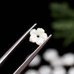 Load image into Gallery viewer, Cute Tiny Pearl Flower for Jewelry Making, Mother of Pearl Flower Shape Carving, Pearl Flowers, Natural Gemstones 8 MM Center Hole Bead 1pc