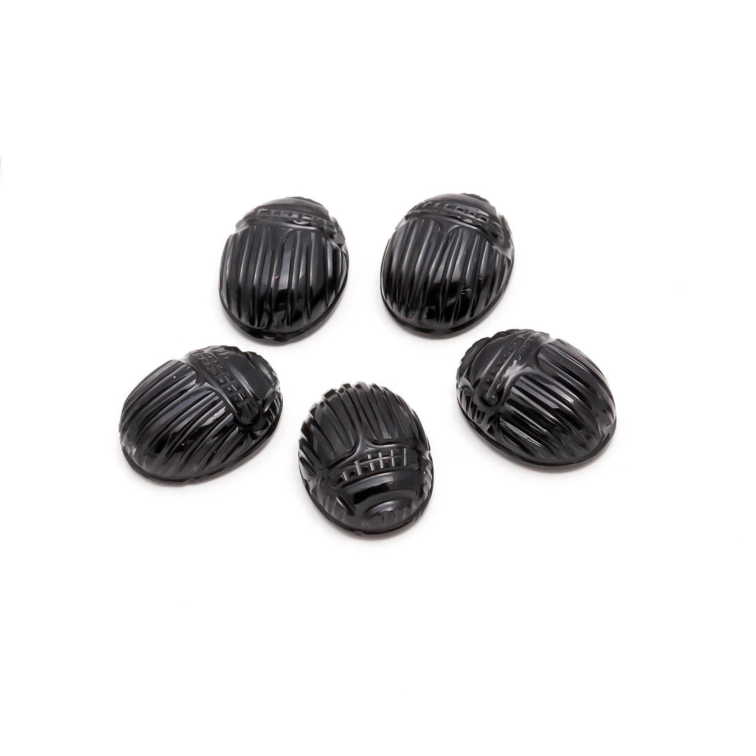 AAA Black Onyx Scarab Carved Gemstone, Natural Black Onyx Scarab Carving Beads, Insect Beads, 16X12 MM, Home Decor Crystals, Reiki Healing