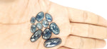 Load image into Gallery viewer, 2 pcs AAA+ Quality Indigo Kyanite freeform Rosecut, Kyanite faceted rosecut, gemstone for jewellery, jewellery making rosecut 10X7 20X14 mm