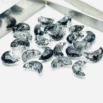 Load image into Gallery viewer, Natural Black Rutile Carved Moon Shape Beads, Hand Carved Moon Shape Gemstone Beads For Jewelry, Moon Shape Briolette's, Moon Charms 12 MM
