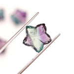 Load image into Gallery viewer, Natural Fluorite Flower Shape Carved Gemstones, Multi Fluorite Flower Shape Beads, Floral Gems Charm for Jewelry Making, 14 MM