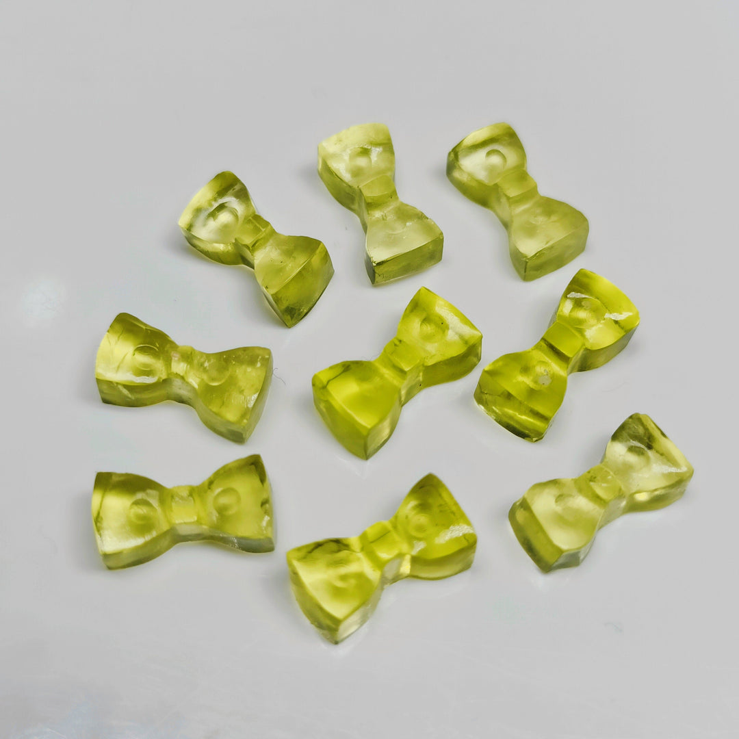 2,3,4,5 Pcs Natural Lemon Quartz Hand Carved Bow Shape, Bow Shape Gemstone For Jewellery, Bow Shape Gemstone, 12X6 mm
