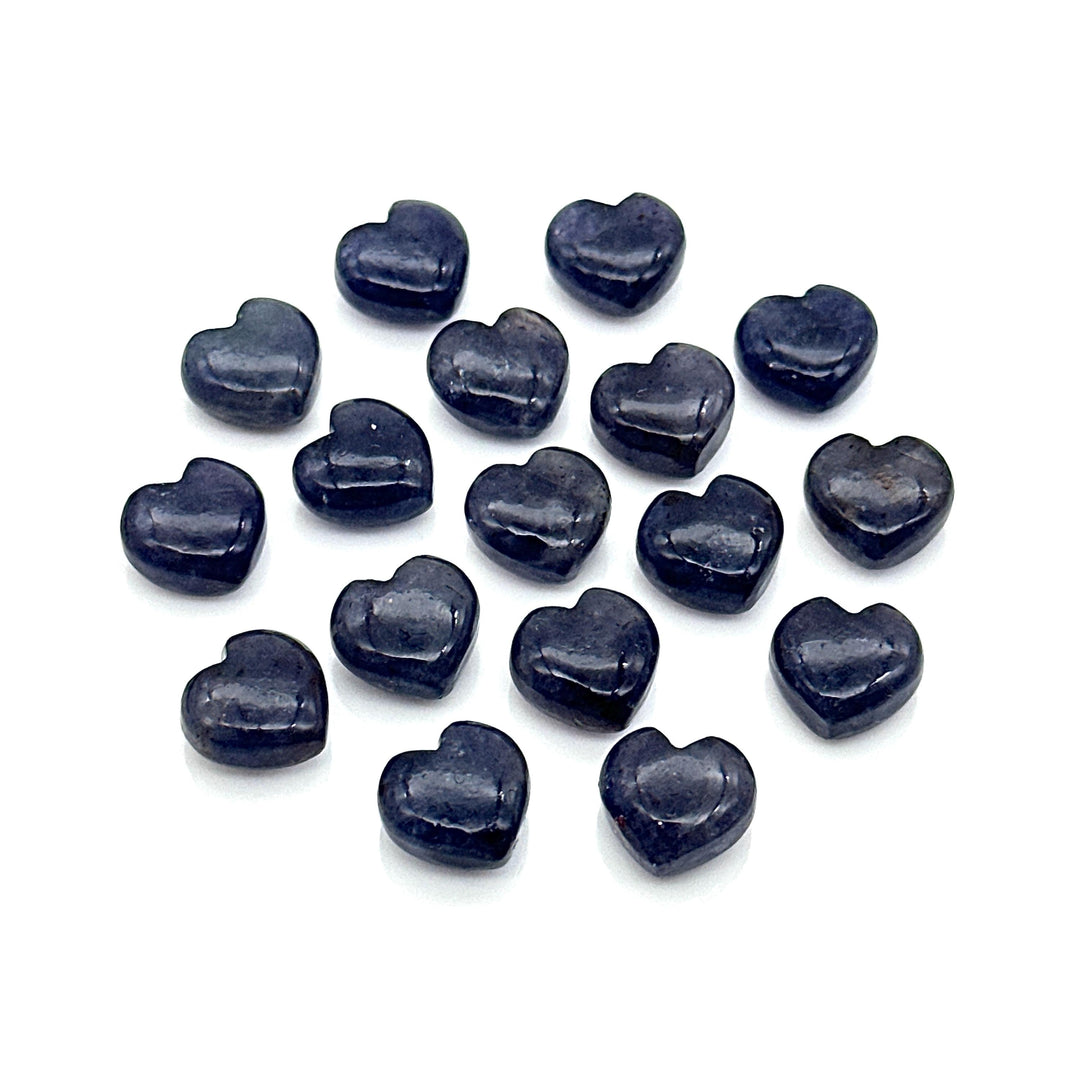 AAA Iolite Heart Beads: 10mm Smooth Gemstone Charms