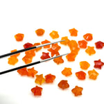 Load image into Gallery viewer, Miniature Stars, Natural Carnelian Faceted Carved Star, Star Shape Gemstone For Jewelry, 8 mm Star Shape Briolette's, Healing Orange Stars