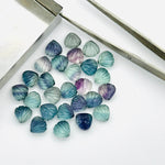 Load image into Gallery viewer, Natural Multi Fluorite Shell Shape Briolette's, 8 MM Hand Carved Beads, Fancy Shape Gemstone For Jewelry and Craft Making, Shell Charms Bead