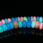 Load image into Gallery viewer, Multi Disco Ethiopian Opal Smooth Beads, AAA Multi Opal Rondelle Beads, Multi Rainbow Fire Beads, Loose Opal Beads, 6-8 MM, Blue &amp; Pink Opal