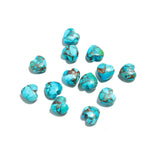 Load image into Gallery viewer, Copper Turquoise Heart Shape Beads, AAA Turquoise Heart Shape Charms, Mini Plain Heart Briolette's for Jewelry Making, 8 MM Blue Charms