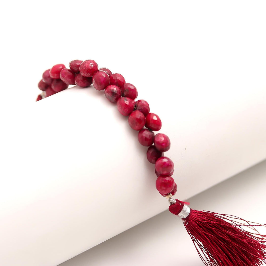 AAA Red Ruby Corundum Onion Shape Carved Briolettes, Ruby Faceted Onion Shape Beads, 7-7.5 MM Hand Carved Onion Beads for Jewelry Making