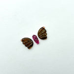 Load image into Gallery viewer, natural tourmaline  Butterfly Shape Carving, Hand carved tourmaline Butterfly loose carving, carved butterfly For jewelry Making,21x11mm