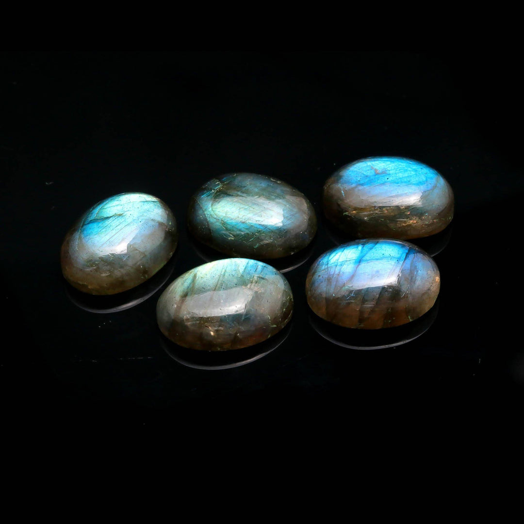 Natural Labradorite Oval Shape Beads, Hand Carved Smooth Gemstone Beads, Loose Carving Beads 12X16 MM Oval Charms For Jewelry Making