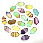 Load image into Gallery viewer, Rainbow Fluorite Hexagon Shape Gemstone Beads, New Fancy Shape Charms For Jewelry, 7X14 Geometrical Gemstone Beads, Wholesale Carving Beads