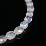 Load image into Gallery viewer, Flashy Rainbow Moonstone Oval Beads Bracelet, Smooth Oval Beads Bracelet, 6 MM Blue Flash Beads Bracelet, Emotional Balancing Stone Bracelet
