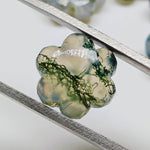 Load image into Gallery viewer, 2,3,4,5 Pcs Natural Moss Agate Hand Carved Flower Shape, Carved Flower Shape Gemstone For Jewellery, Flower Shape Gemstone, 10 mm