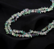 Natural Fluorite Uncut Beads Strand, Multi Fluorite Chips Beads for Jewelry Making, 16