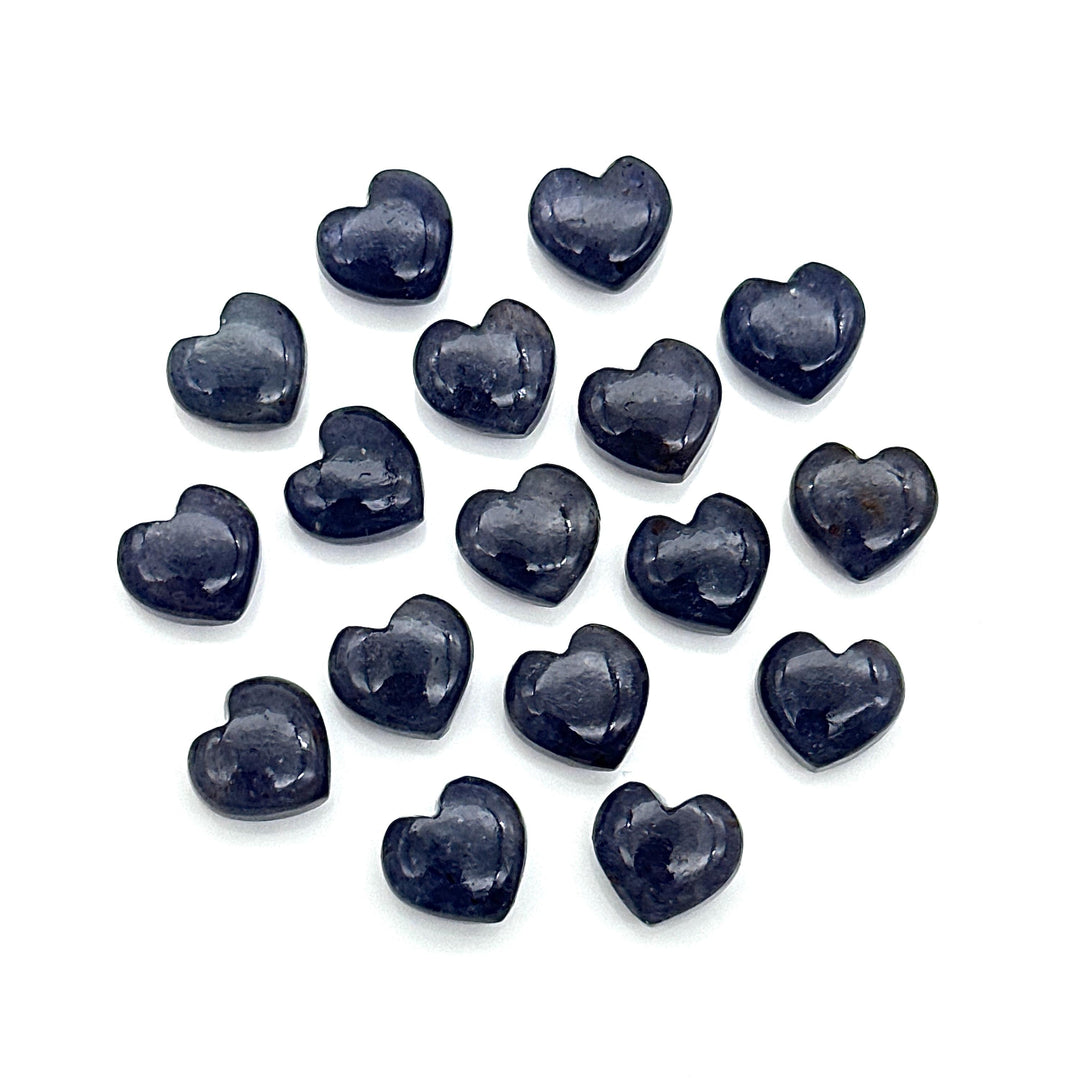AAA Iolite Heart Beads: 10mm Smooth Gemstone Charms