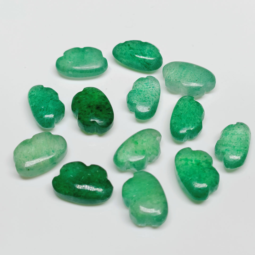 2,3,4,5,6 Pcs 100% Natural Green Strawberry Clouds Shape Smooth  Loose Gemstone,  Smooth Carved Gemstone, Gemstone For Jewellery 12X7 mm