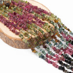 Load image into Gallery viewer, Watermelon Tourmaline Uncut Shape Beads, 16" Multi Tourmaline Uncut Bead, Natural Tourmaline Uncut Beads Strand, 4 MM, Nuggets &amp; Chips Beads