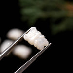 Load image into Gallery viewer, Mother Of Pearl Teddy Bear Beads, White Pearl Gummy Bear Beads for Jewelry Making 14 MM, Top to Bottom Drill, White Panda Gemstone
