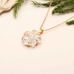 Load image into Gallery viewer, Amazing Carved Natural Crystal Flower Pendant, Goddess Energy Crystal Necklace For Her, 19 mm Crystal Quartz Flower, Birthday Gift For Women